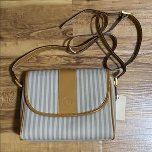 Fendi Regimental Ecru Saddle Bag